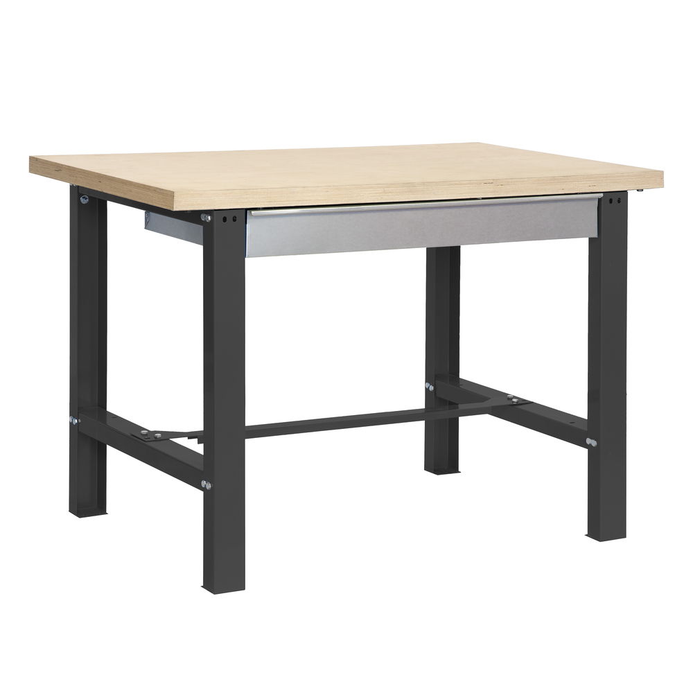 Kit établi Bricolage - 865x1500x750 - 1 niveau Anthracite/Bois - SIMON RACK - 8425437125843