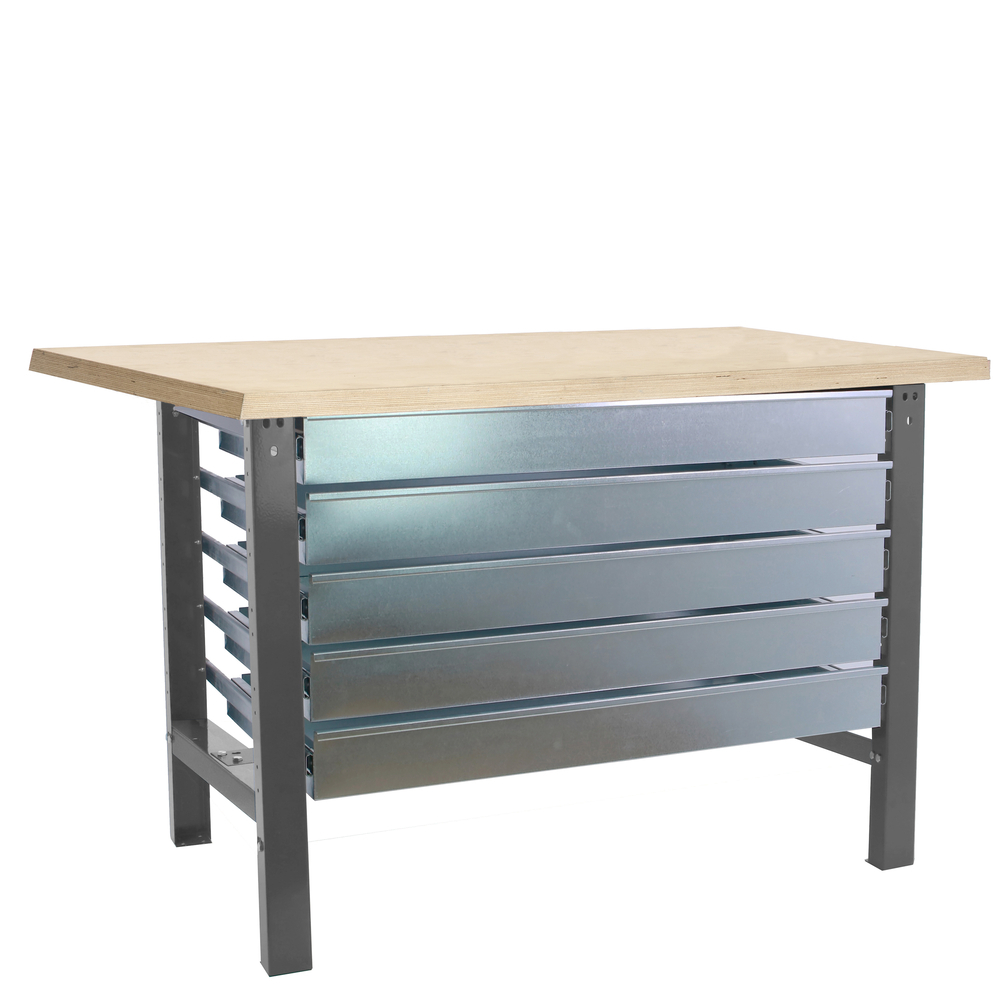 Kit établi Bricolage - 865x1500x750 - 1 niveau Gris/Bois - SIMON RACK - 8425437125904