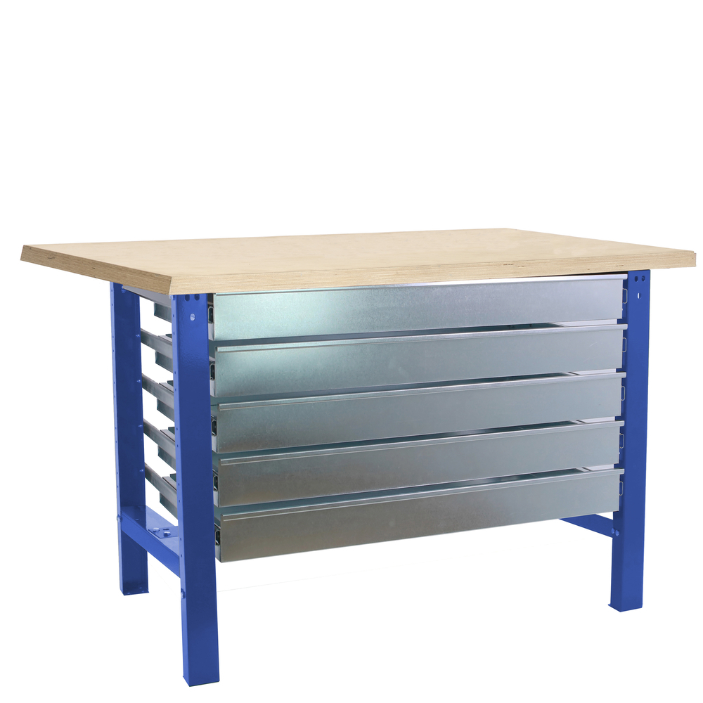 Kit établi Bricolage - 865x1500x750 - 1 niveau Bleu/Bois - SIMON RACK - 8425437125911