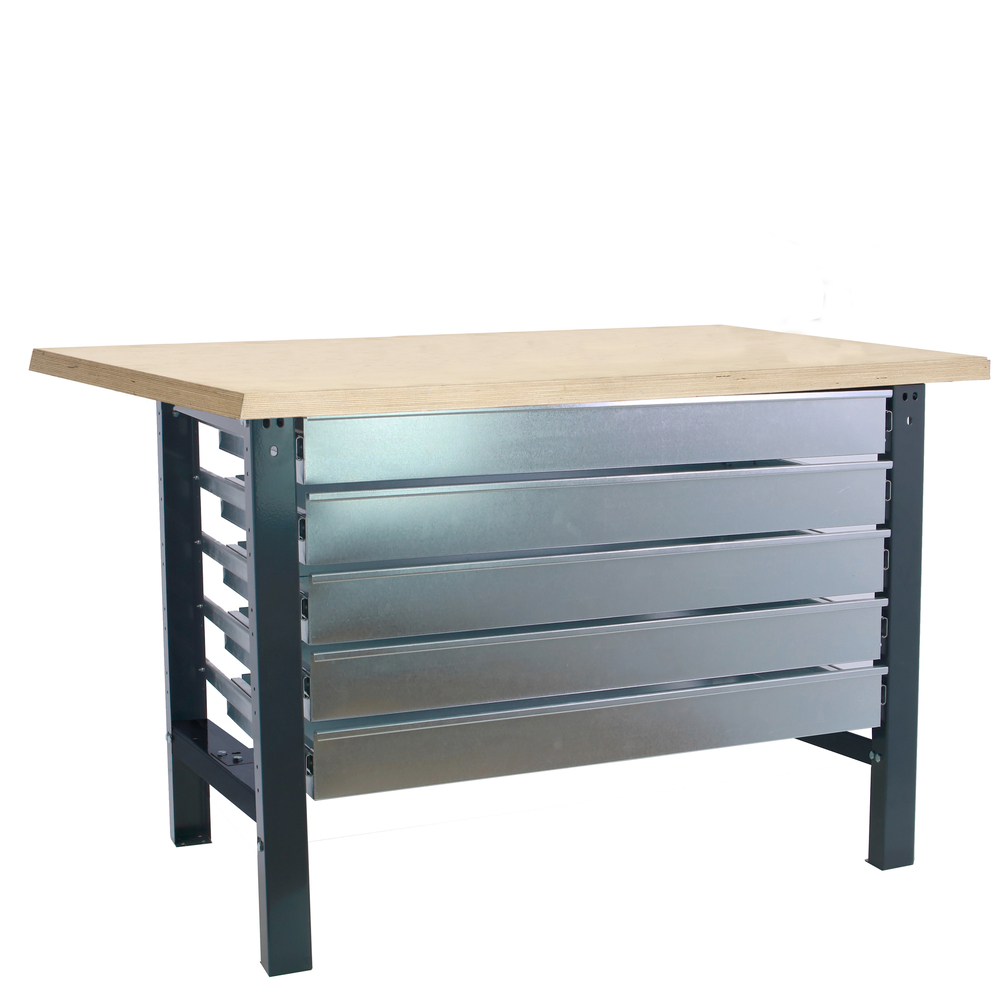 Kit établi Bricolage - 865x1800x750 - 1 niveau Anthracite/Bois - SIMON RACK - 8425437125928