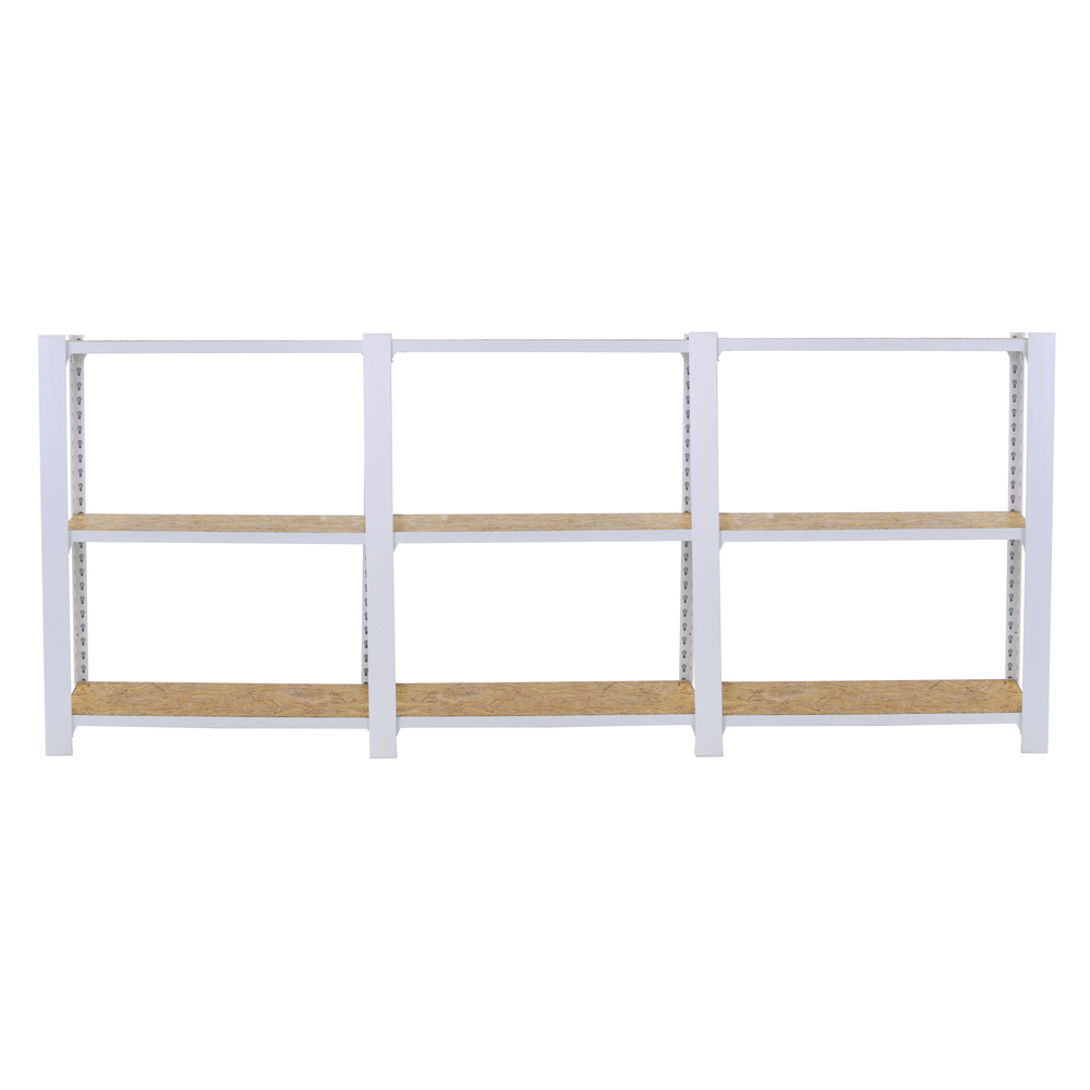 Rayonnage de bureau charge légère sans vis 1000x2400x300 - 3 niveaux Blanc - SIMON RACK - 8425437127281
