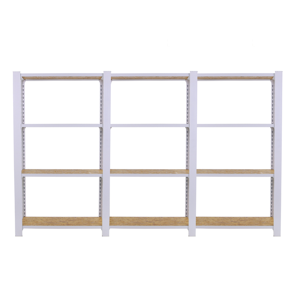 Rayonnage de bureau charge légère sans vis 1500x2400x300 - 4 niveaux Blanc - SIMON RACK - 8425437127311