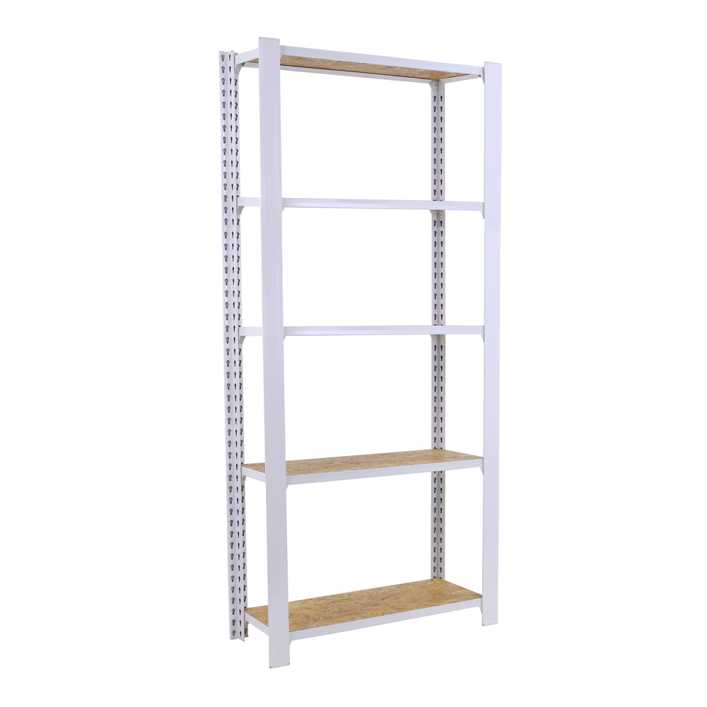 Rayonnage de bureau charge légère sans vis 2100x800x300 - 5 niveaux Blanc - SIMON RACK - 8425437127328