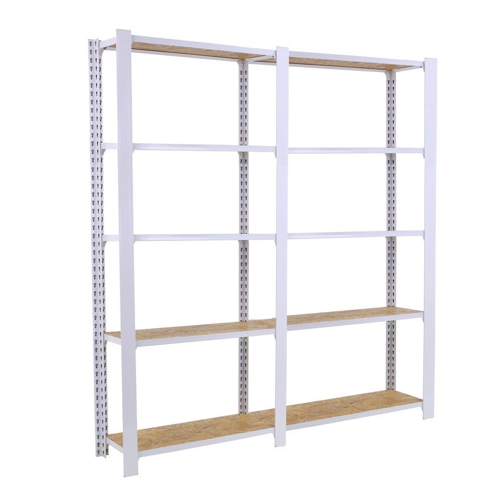 Rayonnage de bureau charge légère sans vis 2100x1600x300 - 5 niveaux Blanc - SIMON RACK - 8425437127335