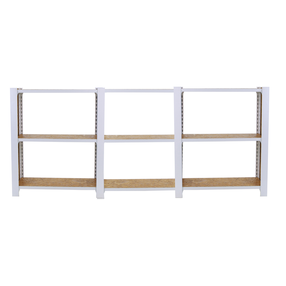 Rayonnage de bureau charge légère sans vis 1000x2400x300 - 3 niveaux Blanc - SIMON RACK - 8425437127373