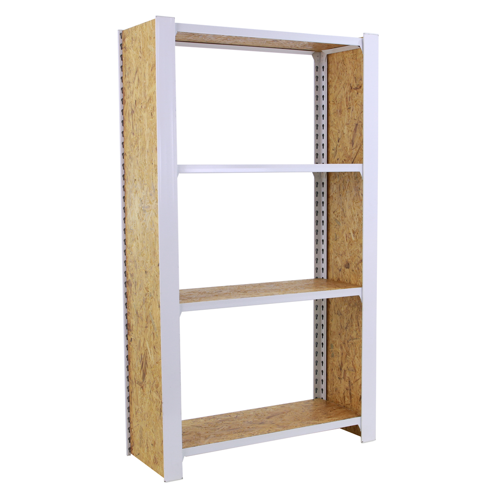 Rayonnage de bureau charge légère sans vis 1500x800x300 - 4 niveaux Blanc - SIMON RACK - 8425437127380
