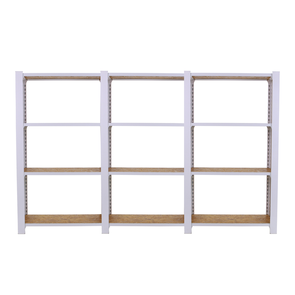 Rayonnage de bureau charge légère sans vis 1500x2400x300 - 4 niveaux Blanc - SIMON RACK - 8425437127403