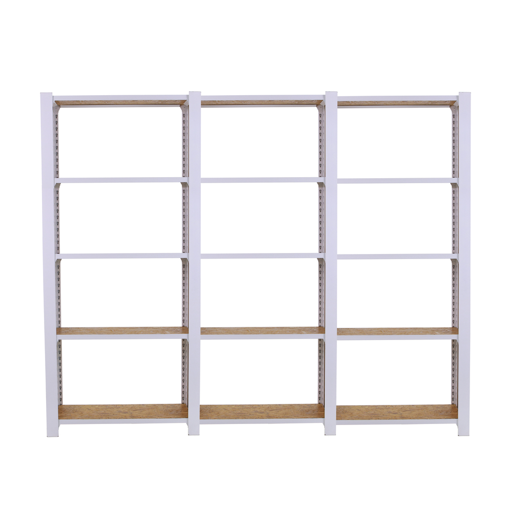 Rayonnage de bureau charge légère sans vis 2100x2400x300 - 5 niveaux Blanc - SIMON RACK - 8425437127434