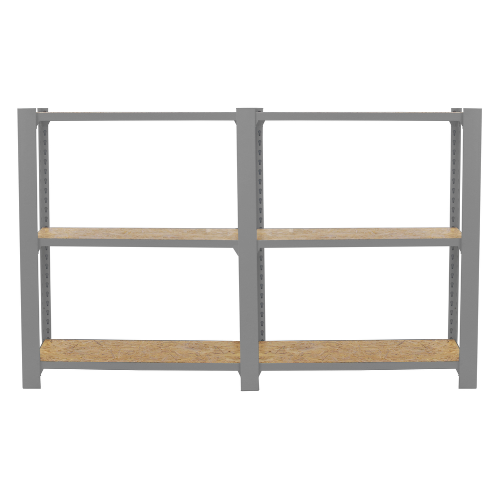 Rayonnage de bureau charge légère sans vis 1000x1600x300 - 3 niveaux Gris - SIMON RACK - 8425437127489