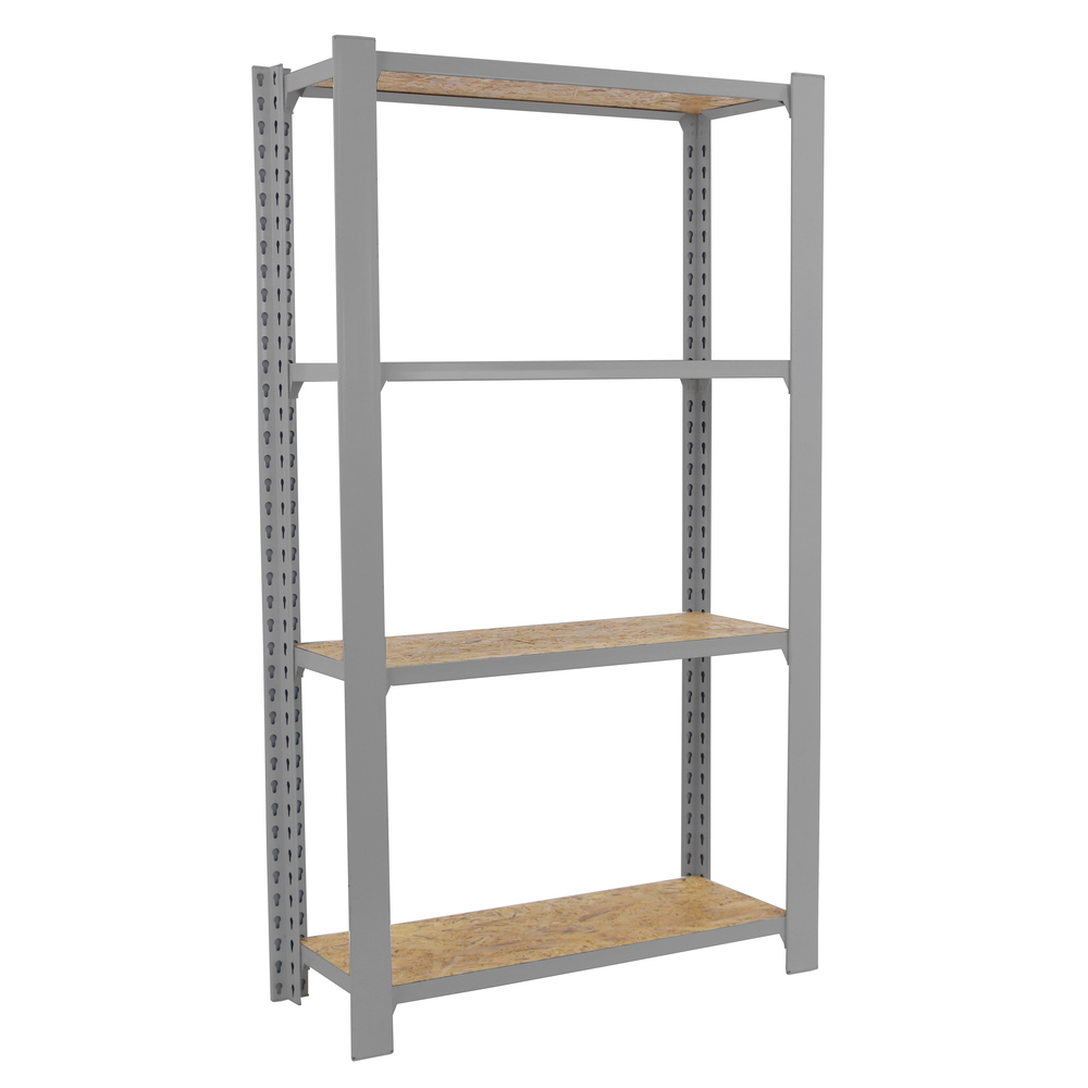 Rayonnage de bureau charge légère sans vis 1500x800x300 - 4 niveaux Gris - SIMON RACK - 8425437127502