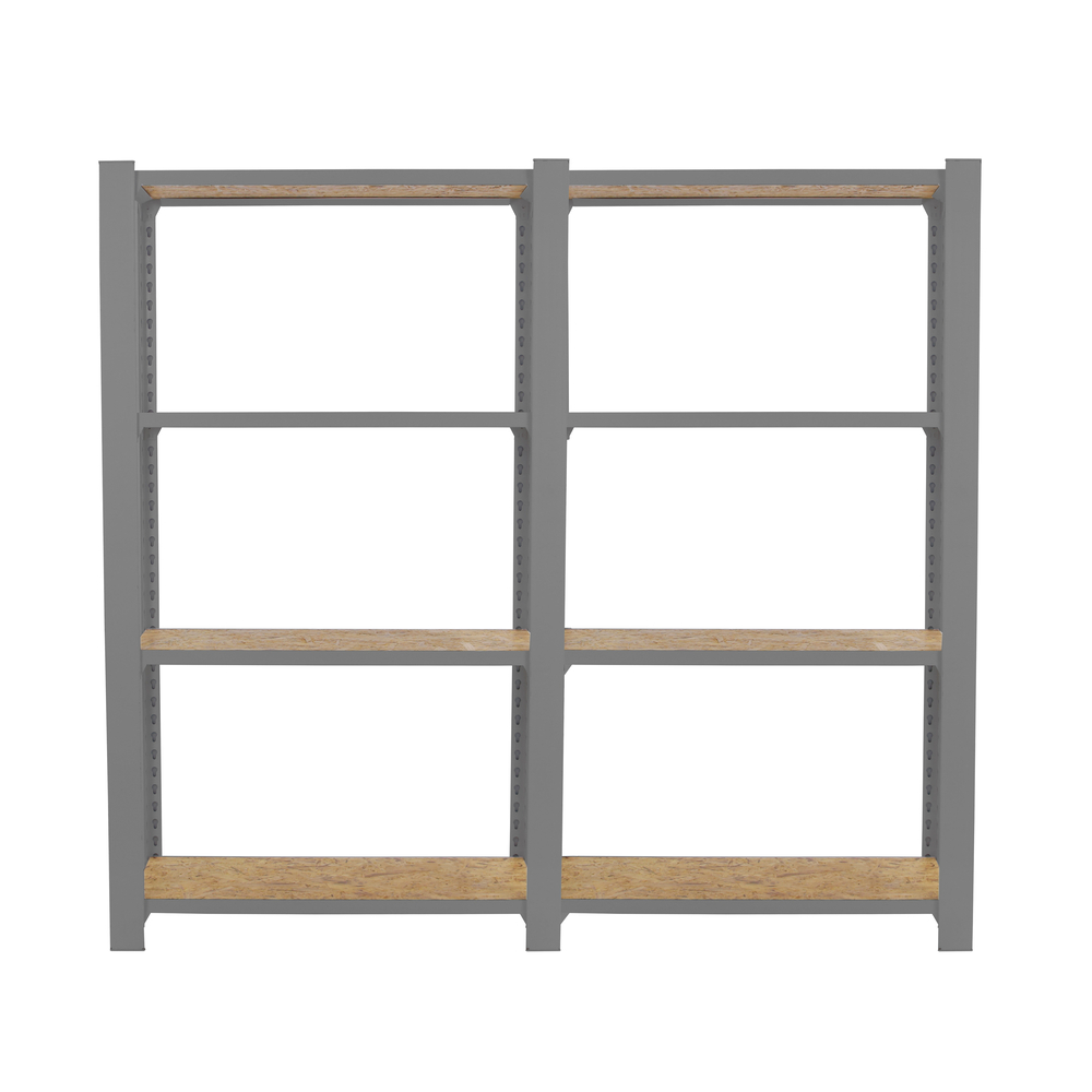 Rayonnage de bureau charge légère sans vis 1500x1600x300 - 4 niveaux Gris - SIMON RACK - 8425437127519