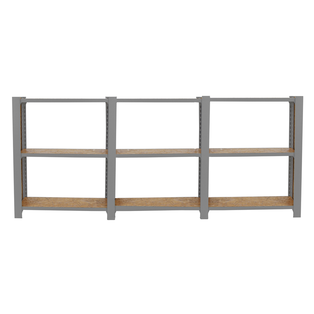 Rayonnage de bureau charge légère sans vis 1000x2400x300 - 3 niveaux Gris - SIMON RACK - 8425437127588