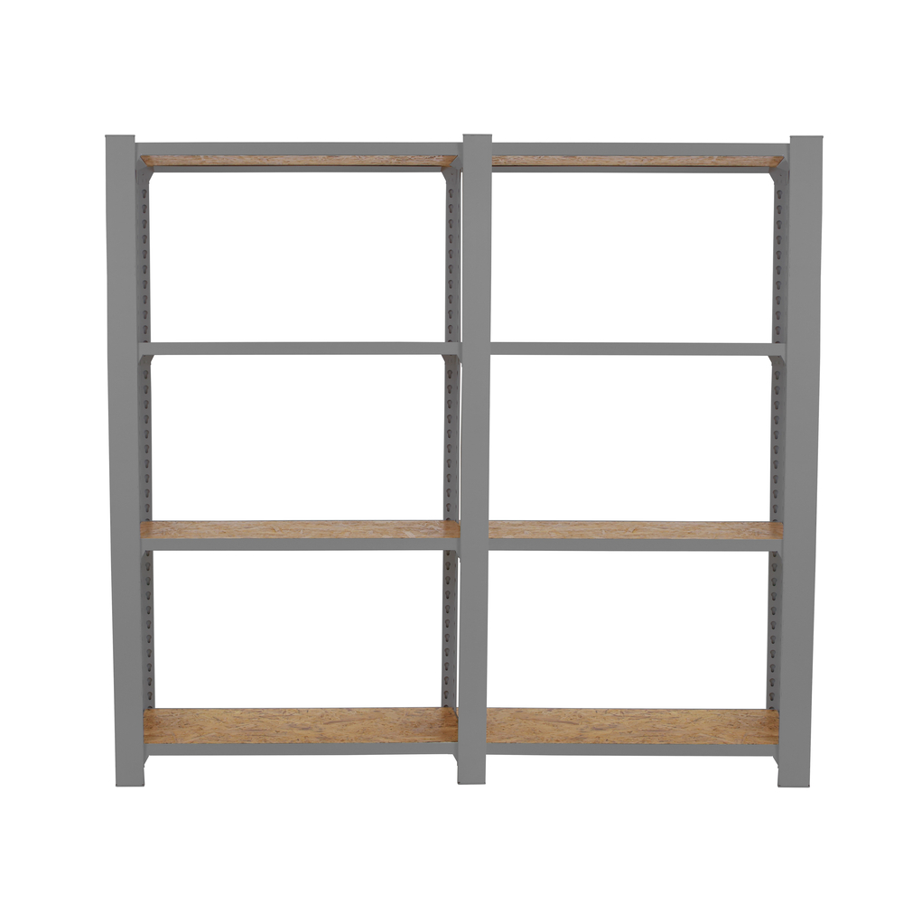Rayonnage de bureau charge légère sans vis 1500x1600x300 - 4 niveaux Gris - SIMON RACK - 8425437127601