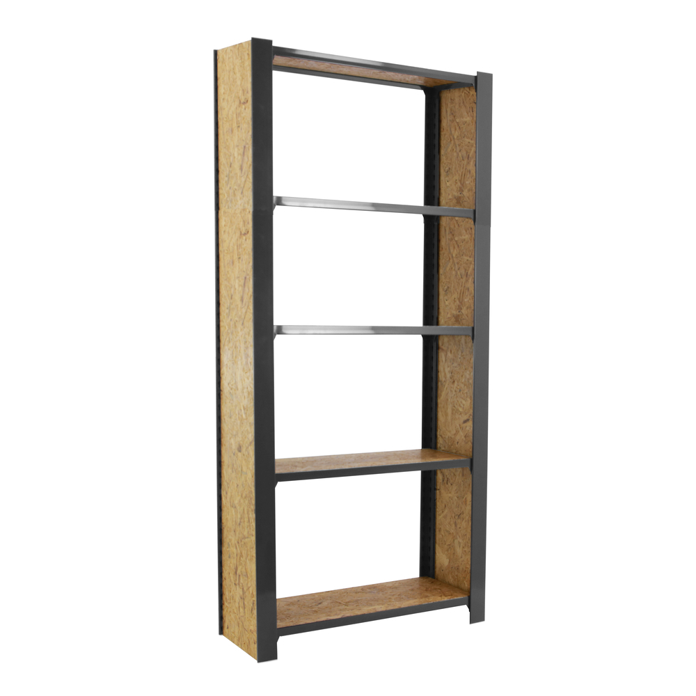 Rayonnage de bureau charge légère sans vis 2100x800x300 - 5 niveaux Gris - SIMON RACK - 8425437127625