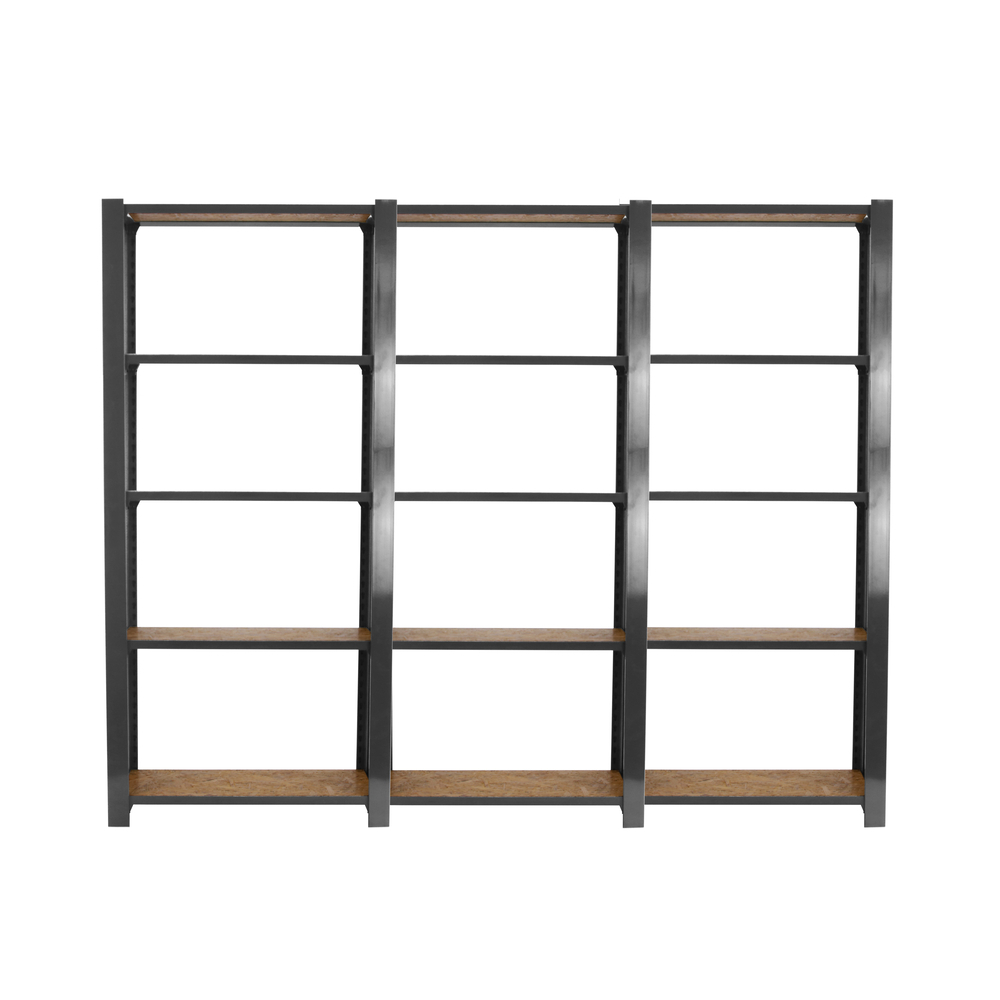 Rayonnage de bureau charge légère sans vis 2100x2400x300 - 5 niveaux Gris - SIMON RACK - 8425437127649