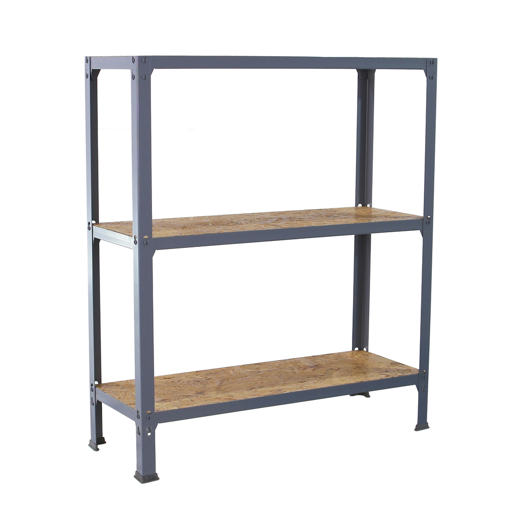 Rayonnage intérieur 900x800x300 - 3 niveaux Gris - SIMON RACK - 8425437128820