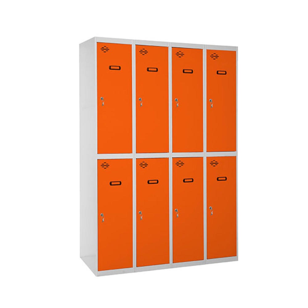 Vestiaire métallique 1800x1200x500 - Gris/Orange - SIMON RACK - 8425437134098