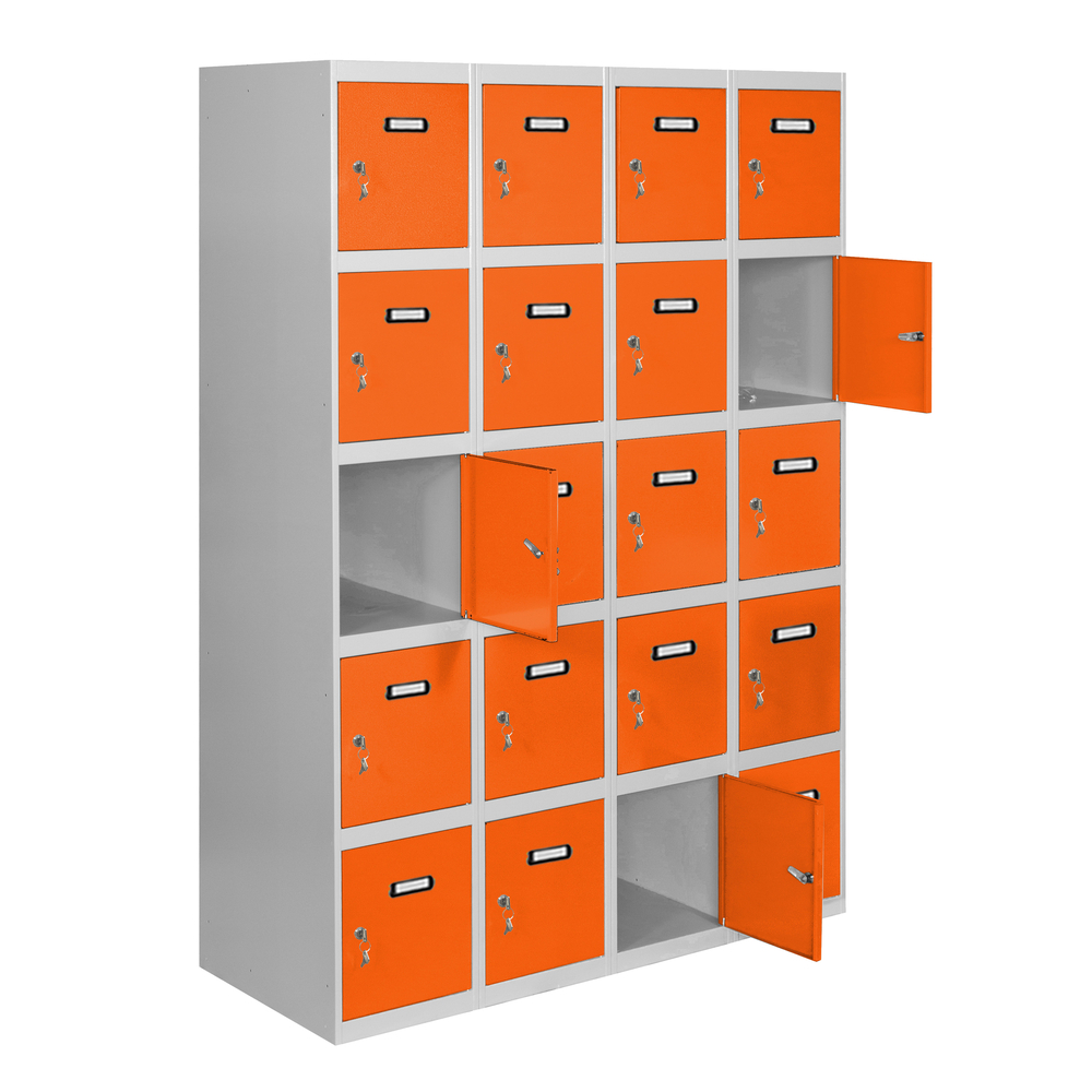 Vestiaire métallique 1800x1200x500 - Gris/Orange - SIMON RACK - 8425437134180