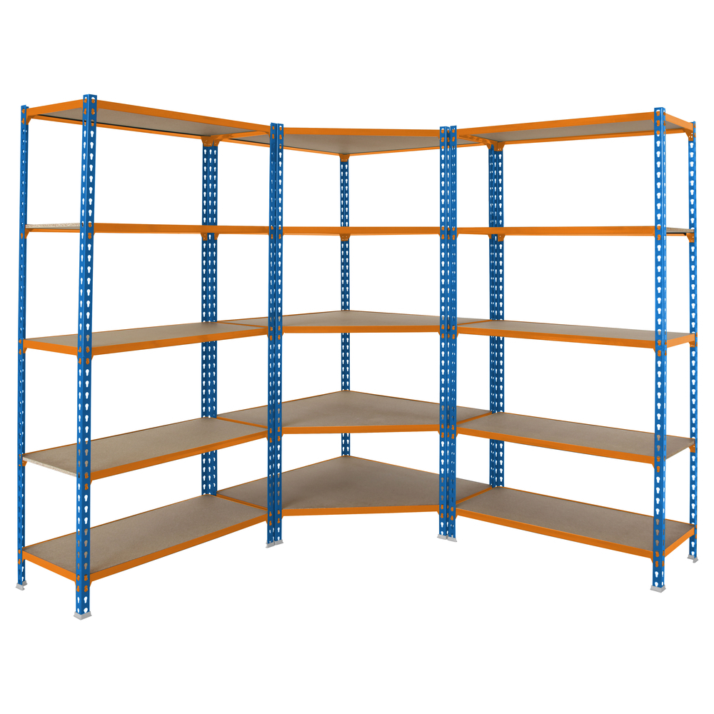 Rayonnage métallique léger sans vis 1800x1800x500 - 5 niveaux Bois - SIMON RACK - 8425437135422