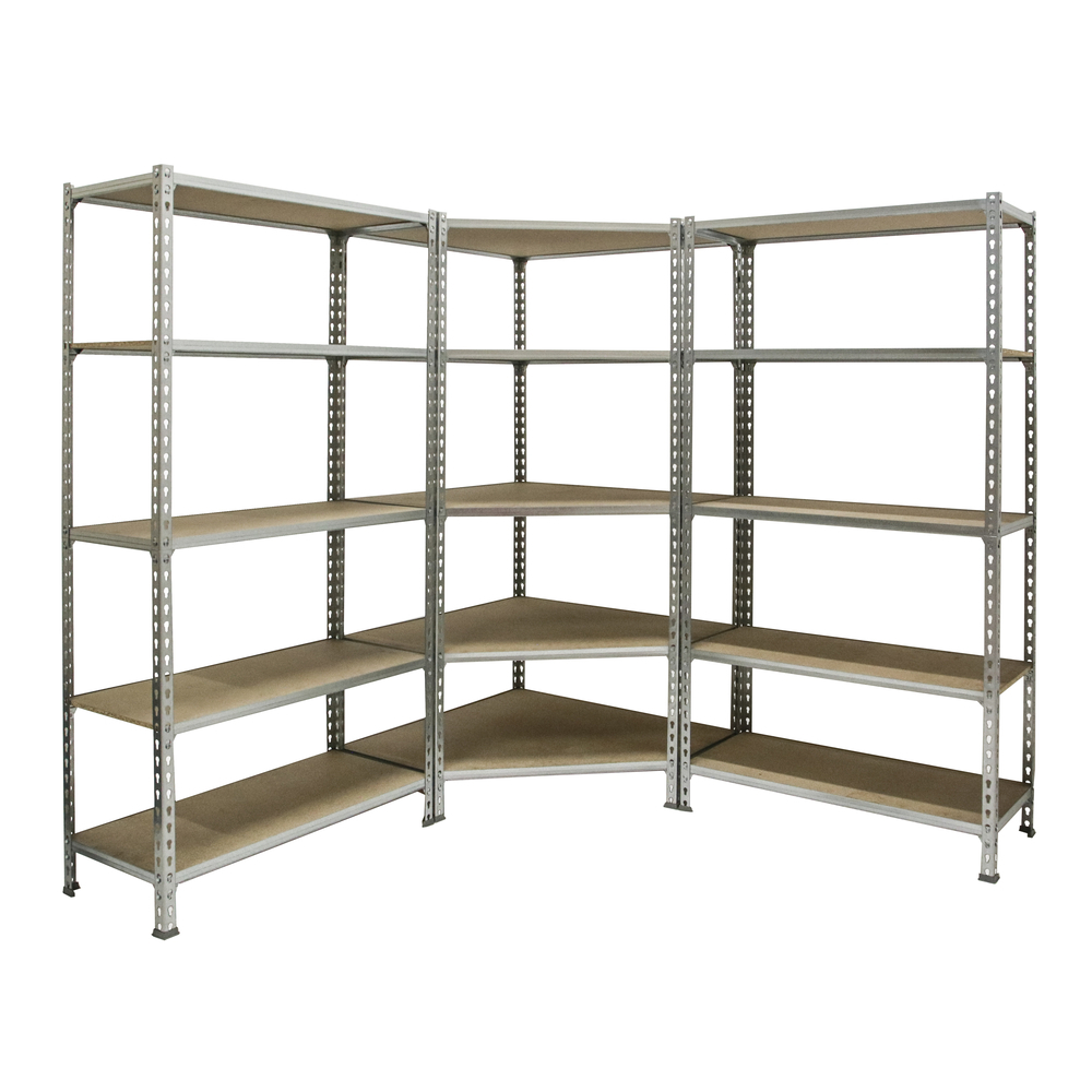 Rayonnage métallique léger sans vis 1800x1800x500 - 5 niveaux Bois - SIMON RACK - 8425437135446