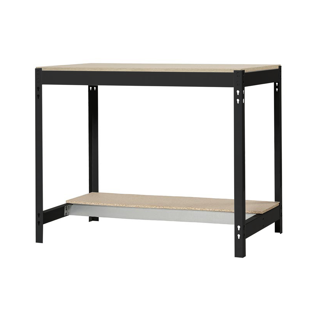 Kit établi Bricolage - 842x910x760 - 2 niveaux Anthracite/Bois - SIMON RACK - 8425437137952
