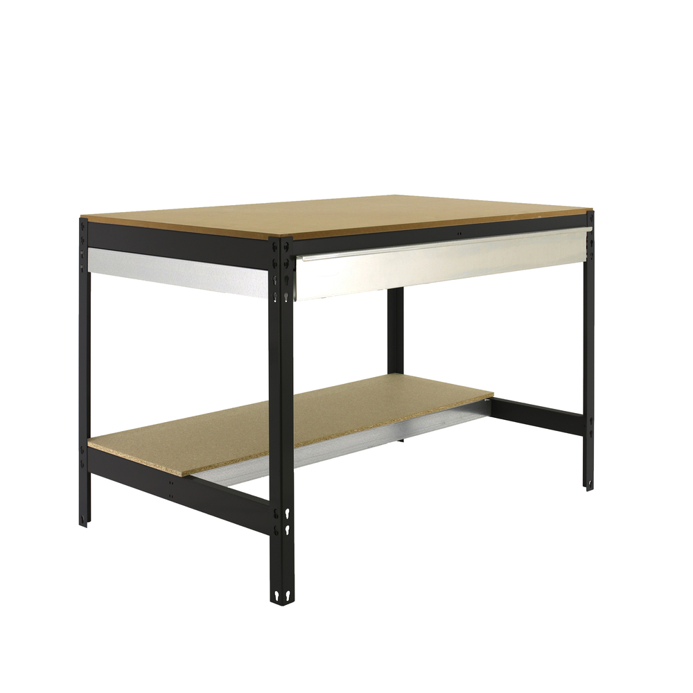 Kit établi Bricolage - 842x1510x760 - 2 niveaux Anthracite/Bois - SIMON RACK - 8425437138041