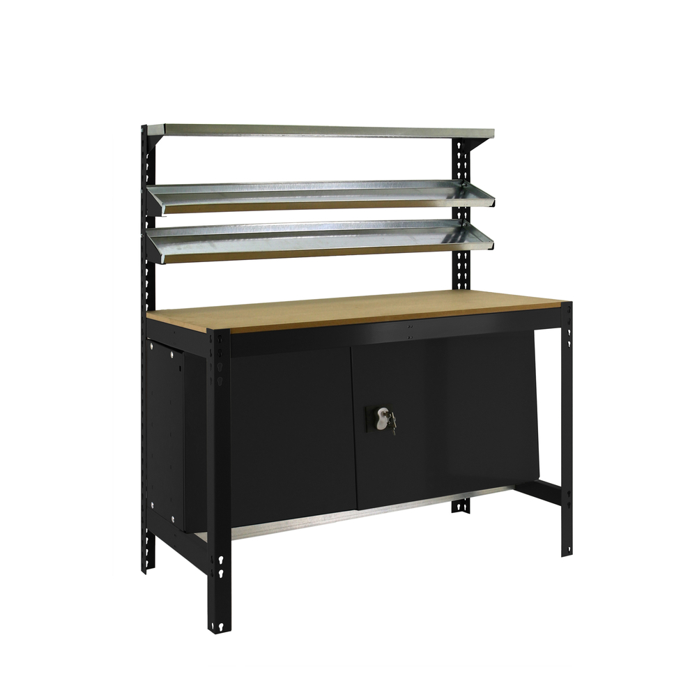 Kit établi Bricolage - 1555x1210x760 - 1 niveau Anthracite/Bois - SIMON RACK - 8425437138140