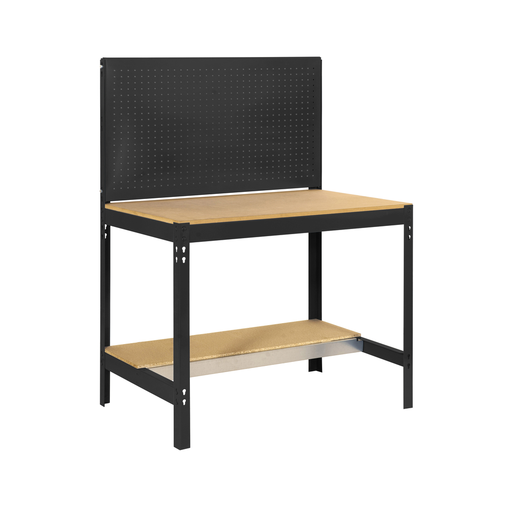 Kit établi Bricolage - 1445x1210x610 - 2 niveaux Anthracite/Bois - SIMON RACK - 8425437138164