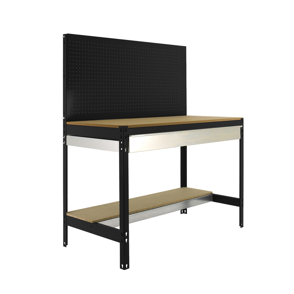 Kit établi Bricolage - 1445x910x610 - 2 niveaux Anthracite/Bois - SIMON RACK - 8425437138188