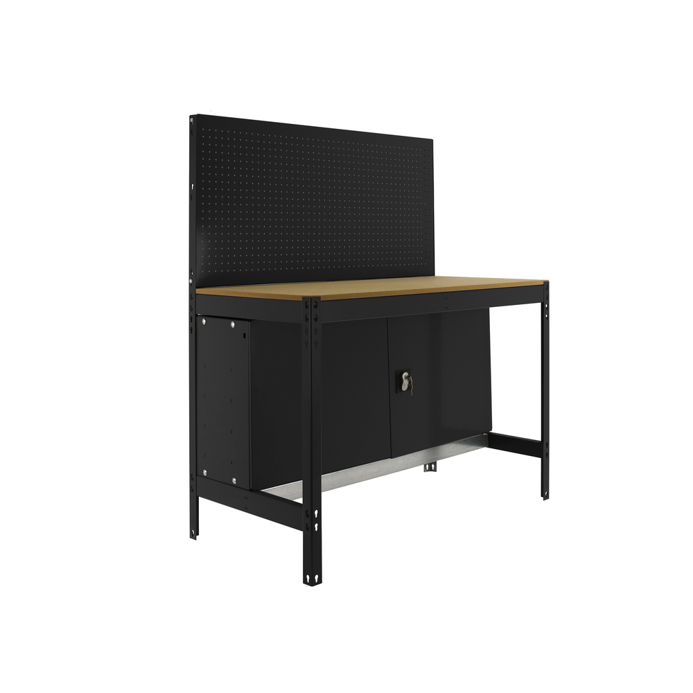 Kit établi Bricolage - 1445x1210x610 - 1 niveau Anthracite/Bois - SIMON RACK - 8425437138225