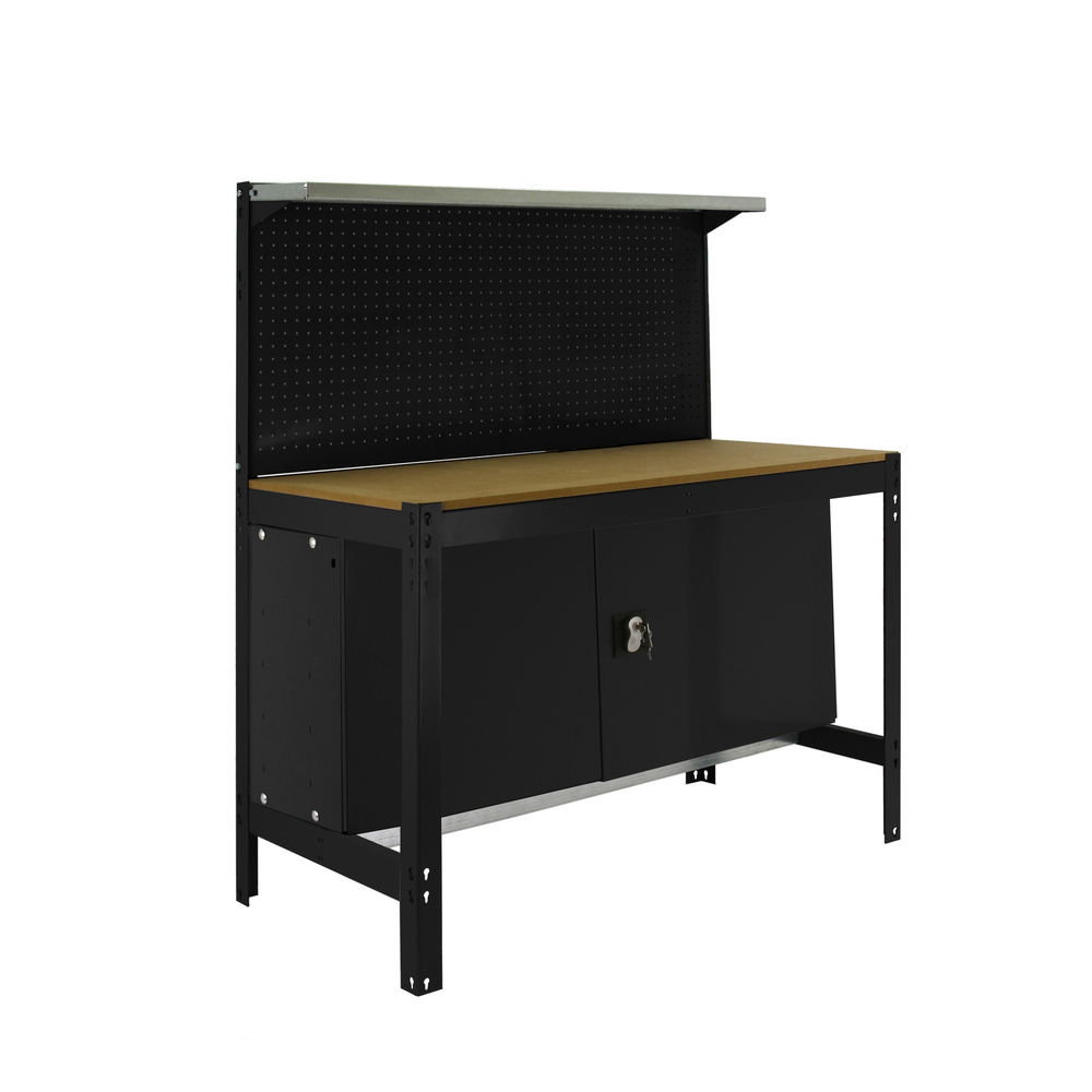 Kit établi Bricolage - 1445x910x610 - 1 niveau Anthracite/Bois - SIMON RACK - 8425437138294