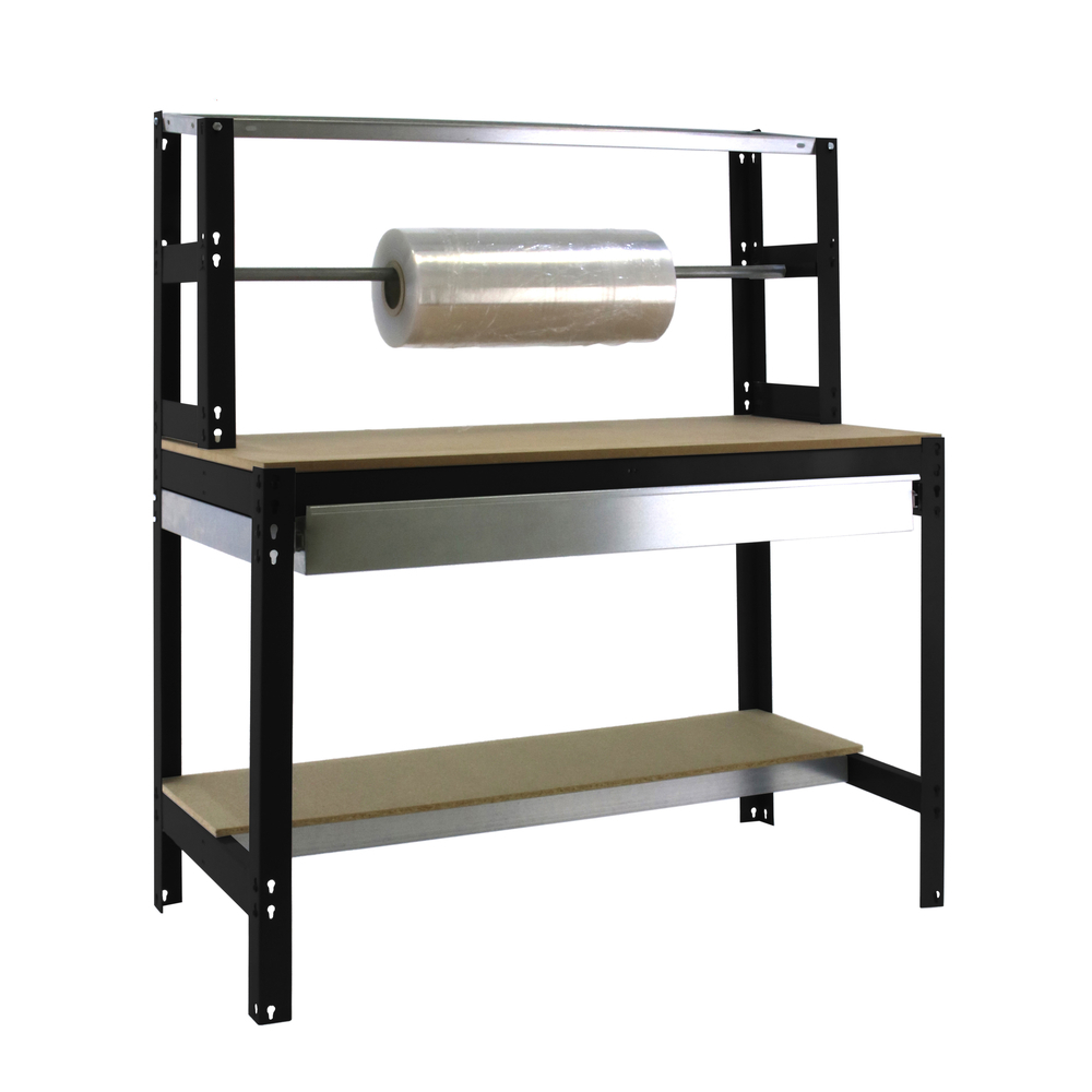 Kit établi Bricolage - 1445x910x760 - 3 niveaux Anthracite/Bois - SIMON RACK - 8425437138348