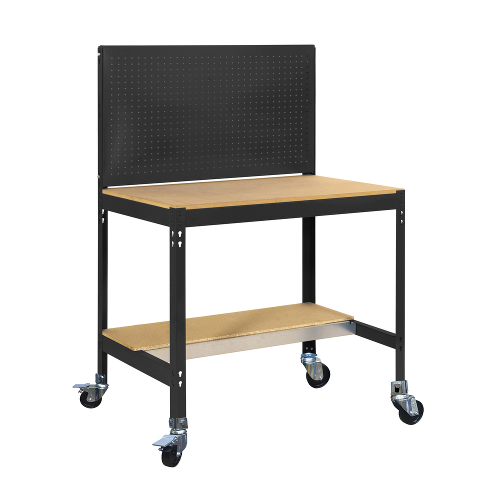 Kit établi mobile Bricolage - 1520x1510x610 - 2 niveaux Anthracite/Bois - SIMON RACK - 8425437138584