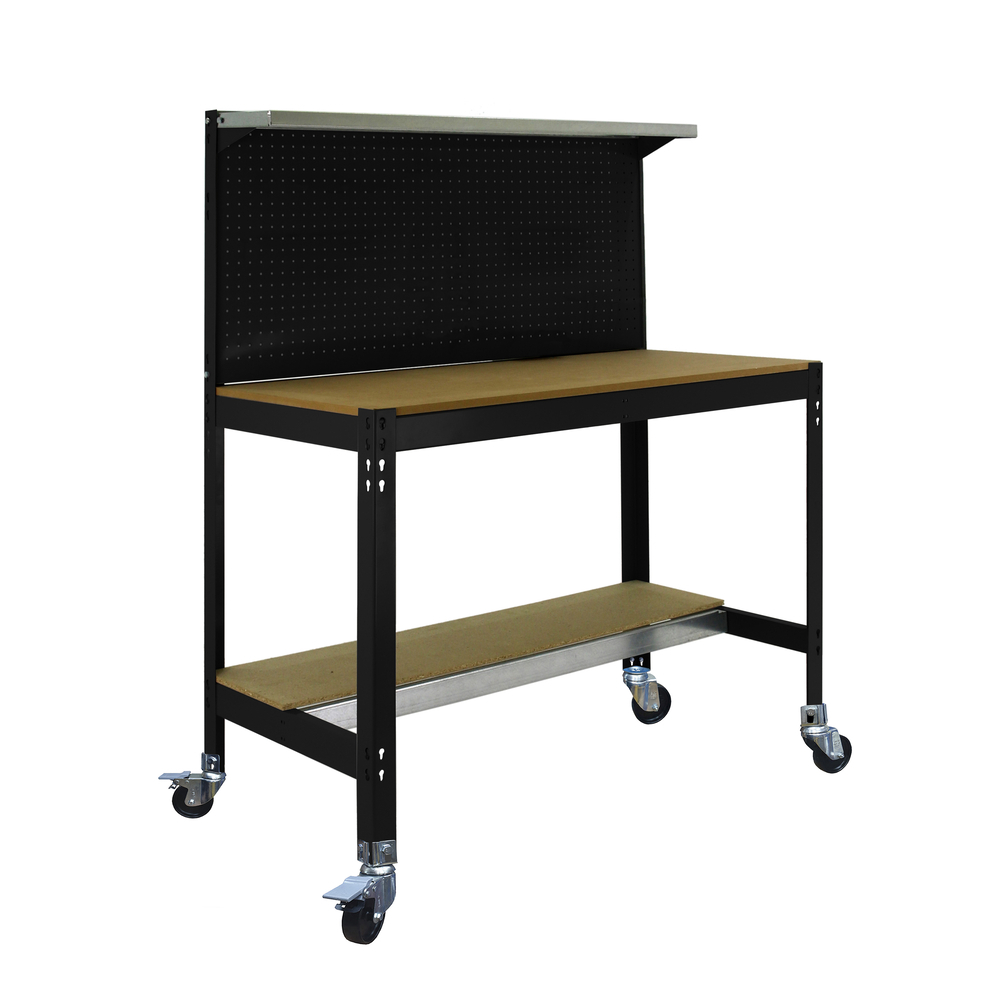 Kit établi mobile Bricolage - 1520x910x610 - 3 niveaux Anthracite/Bois - SIMON RACK - 8425437138645