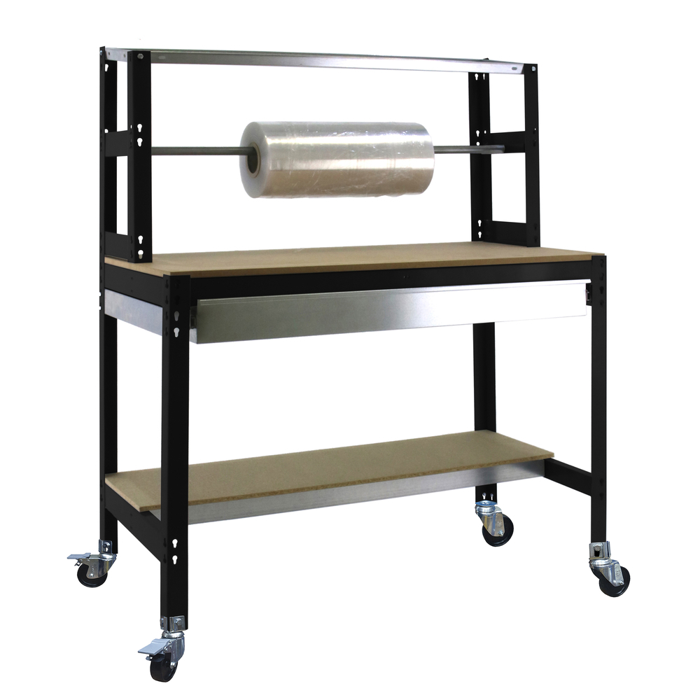 Kit établi mobile Bricolage - 1520x1210x760 - 3 niveaux Anthracite/Bois - SIMON RACK - 8425437138744