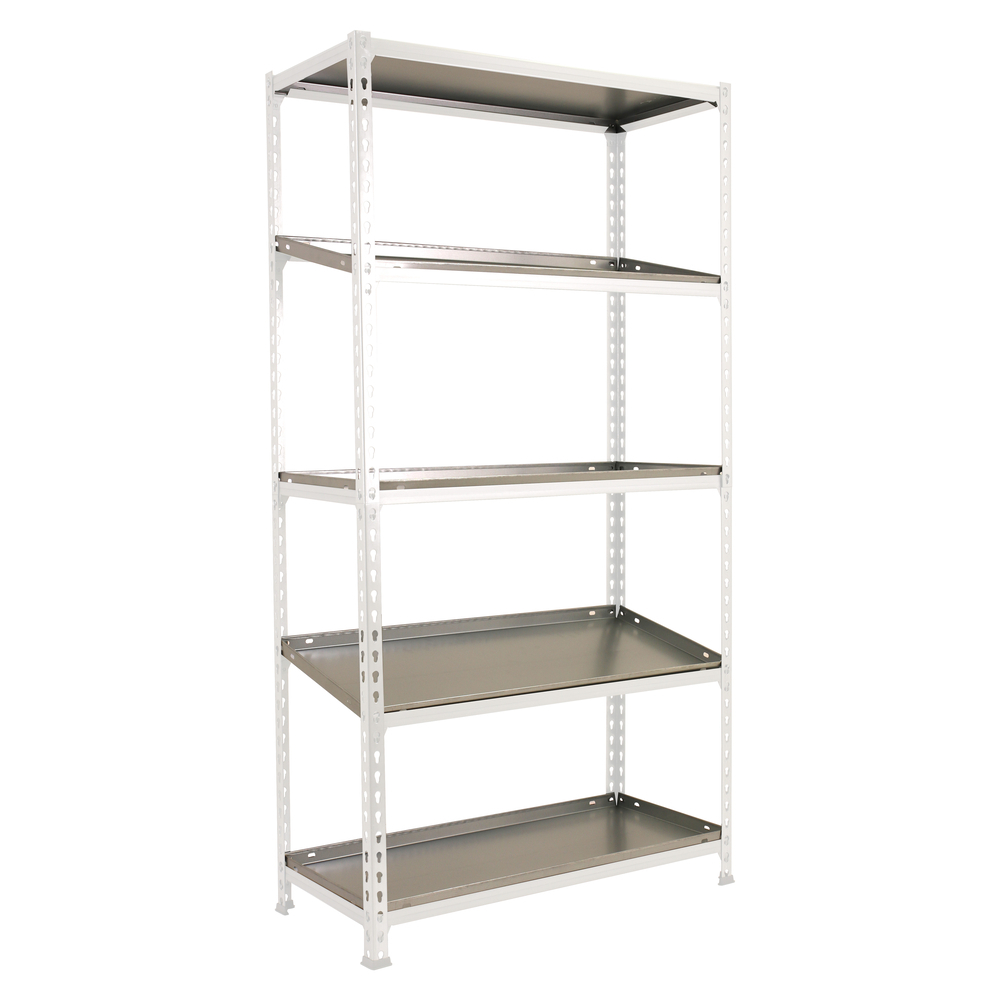 Rayonnage métallique léger sans vis 1800x900x400 - 5 niveaux Blanc - SIMON RACK - 8425437144424
