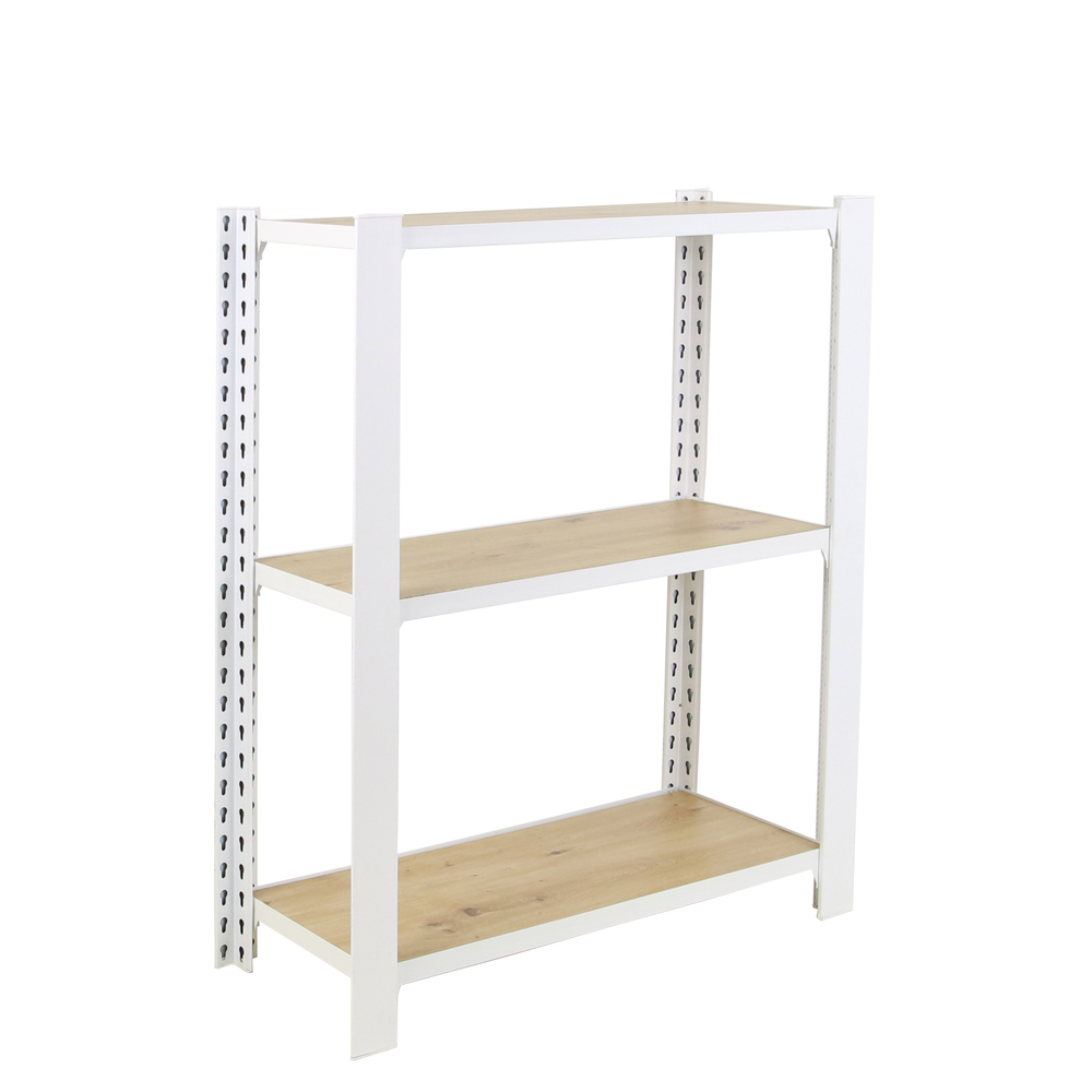 Rayonnage de bureau charge légère sans vis 1000x2400x300 - 3 niveaux Blanc - SIMON RACK - 8425437146459