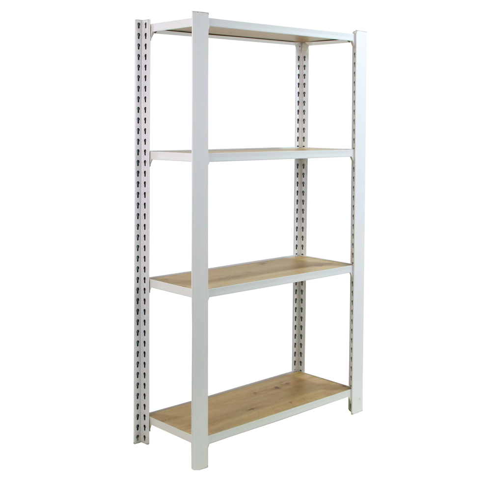 Rayonnage de bureau charge légère sans vis 1500x1600x300 - 4 niveaux Blanc - SIMON RACK - 8425437146466