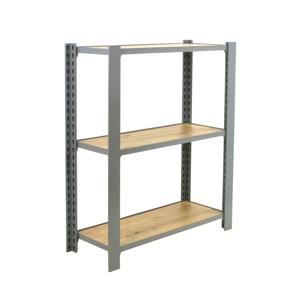 Rayonnage de bureau charge légère sans vis 1000x2400x300 - 3 niveaux Gris - SIMON RACK - 8425437146602