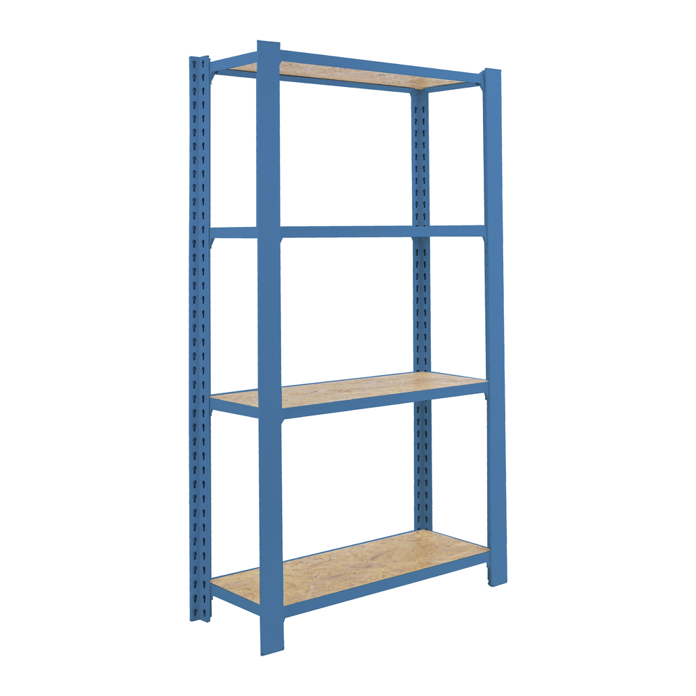 Rayonnage de bureau charge légère sans vis 1500x900x300 - 4 niveaux Bleu - SIMON RACK - 8425437147517