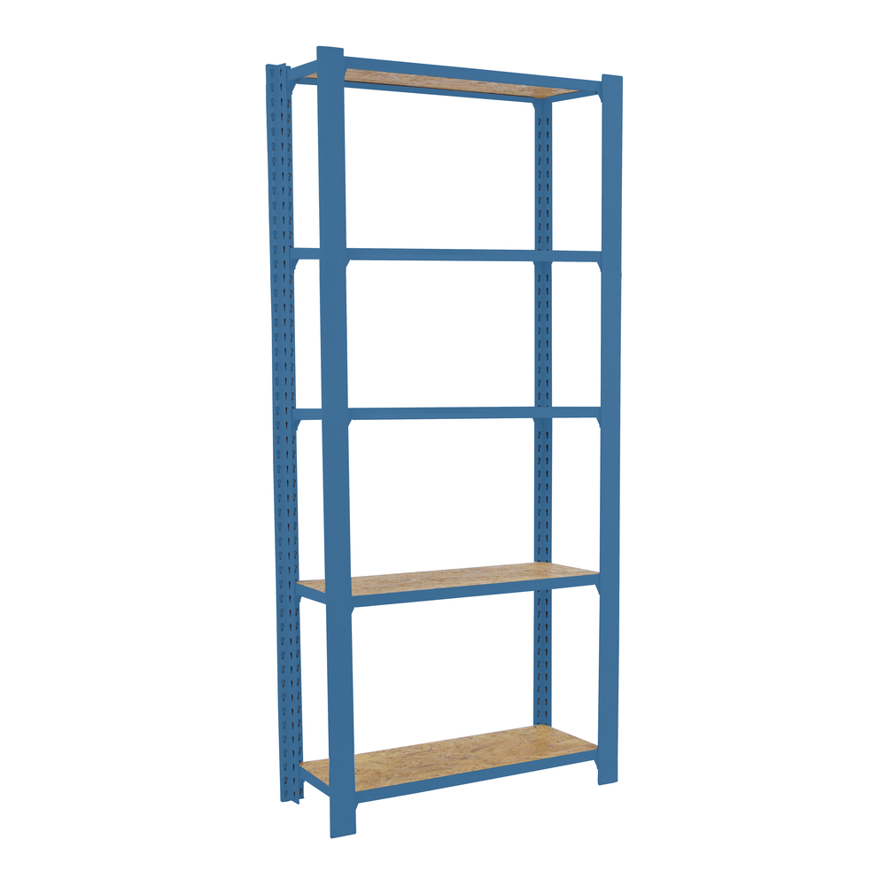 Rayonnage de bureau charge légère sans vis 2100x900x300 - 5 niveaux Bleu - SIMON RACK - 8425437147531