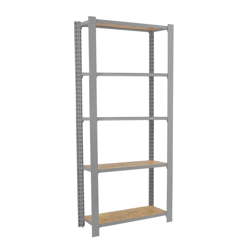 Rayonnage de bureau charge légère sans vis 2100x900x300 - 5 niveaux Gris - SIMON RACK - 8425437147777