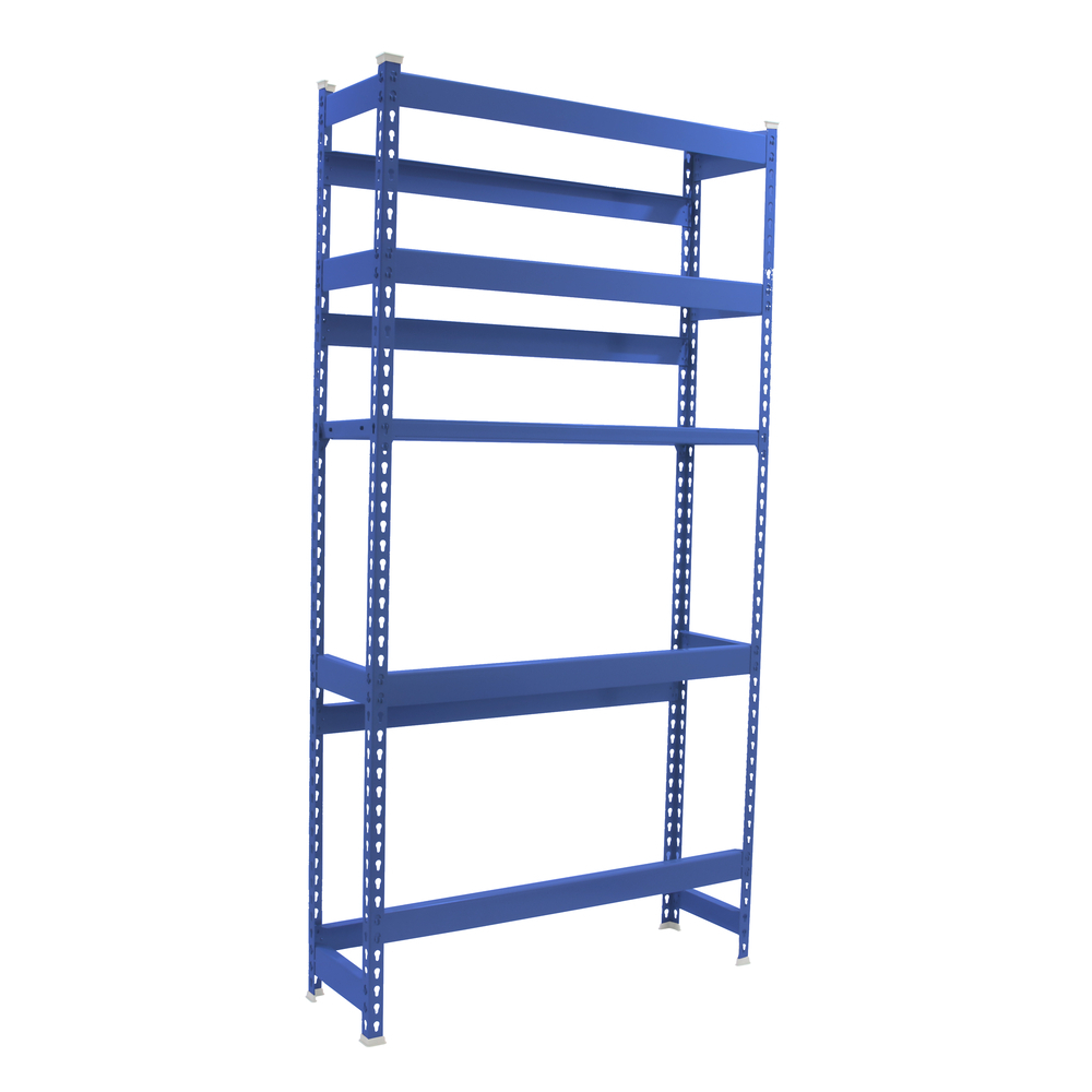 Rayonnage léger tri de bouteille sans vis 2000x1000x300 - 5 niveaux Bleu - SIMON RACK - 8425437147968