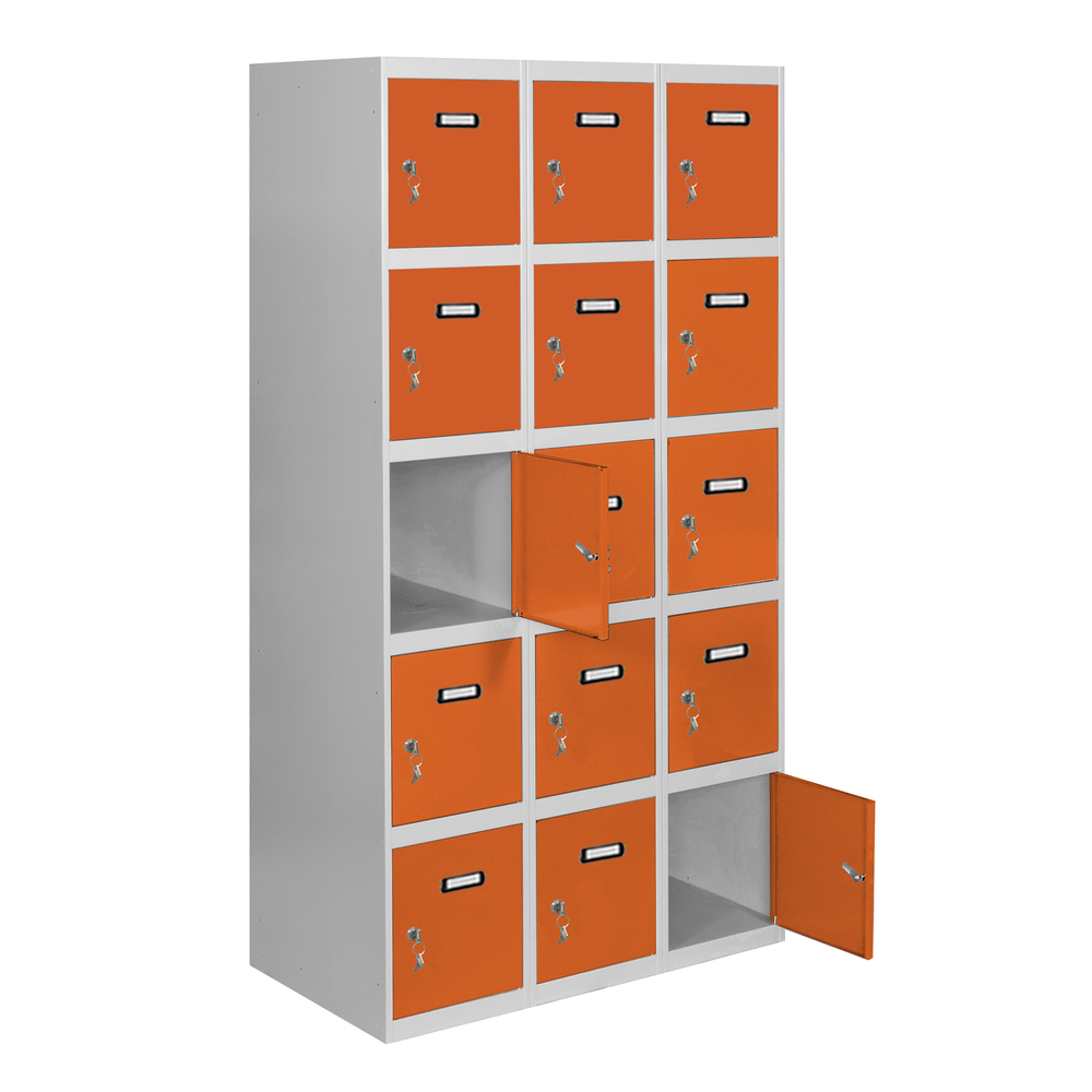 Vestiaire métallique 1800x1200x500 - Gris/Orange - SIMON RACK - 8425437148644