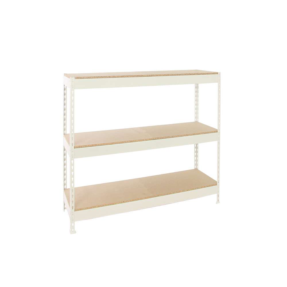 Étagère charge moyenne 400kg - 1500x1200x600 - 3 niveaux Blanc/Bois - SIMON RACK - 8425437150357