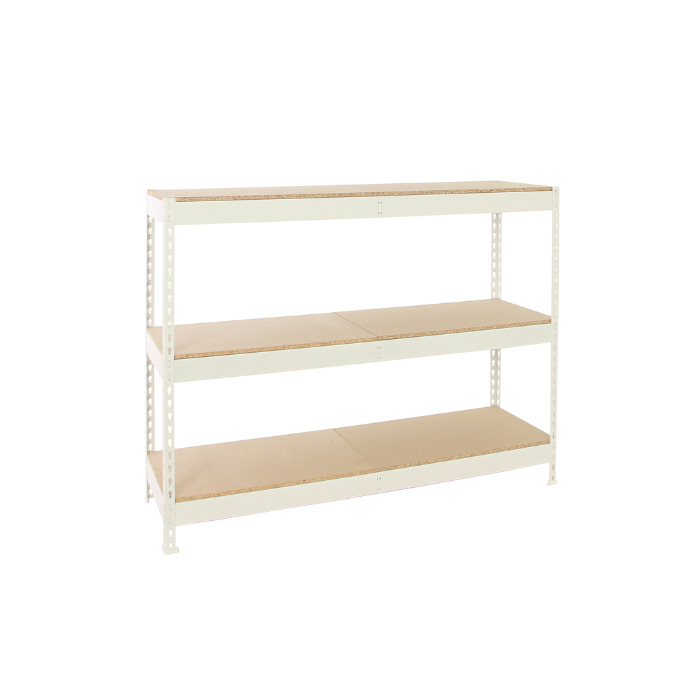 Étagère charge moyenne 400kg - 2000x1800x750 - 3 niveaux Blanc/Bois - SIMON RACK - 8425437151309
