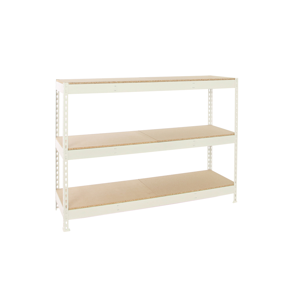 Étagère charge moyenne 500 à 600kg - 2000x2400x900 - 3 niveaux Blanc/Bois - SIMON RACK - 8425437153518