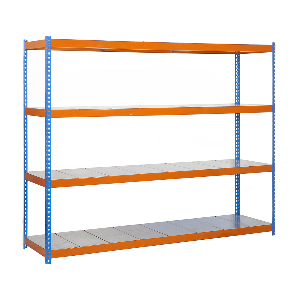 Étagère charge moyenne 400kg - 2000x1800x450 - 4 niveaux Bleu/Orange - SIMON RACK - 8435104918692