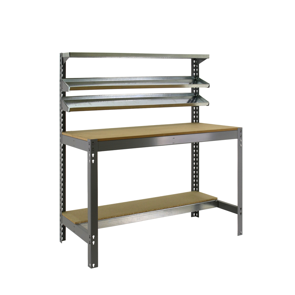 Kit établi Bricolage - 1445x910x610 - 5 niveaux Gris/Bois - SIMON RACK - 8435104919583