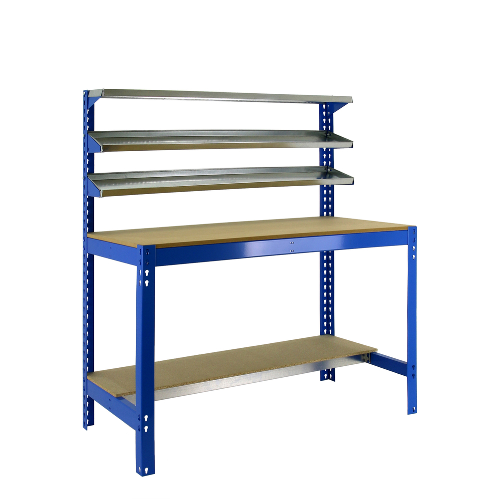 Kit établi Bricolage - 1445x910x610 - 5 niveaux Bleu/Bois - SIMON RACK - 8435104919590
